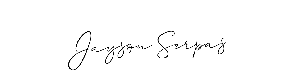 How to make Jayson Serpas name signature. Use Allison_Script style for creating short signs online. This is the latest handwritten sign. Jayson Serpas signature style 2 images and pictures png