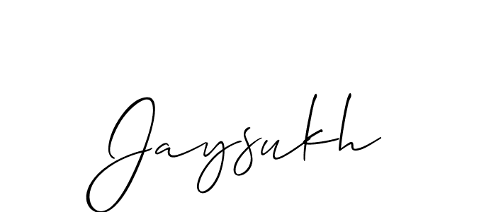 Make a beautiful signature design for name Jaysukh. With this signature (Allison_Script) style, you can create a handwritten signature for free. Jaysukh signature style 2 images and pictures png