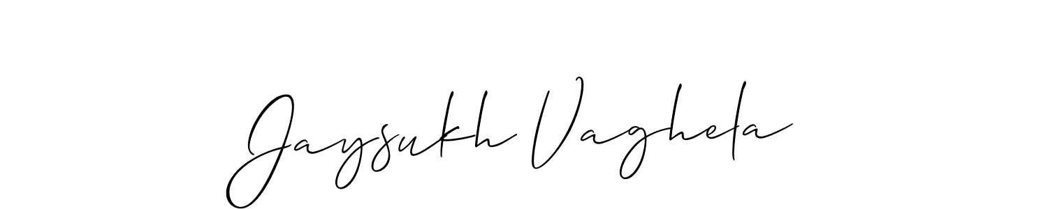 Design your own signature with our free online signature maker. With this signature software, you can create a handwritten (Allison_Script) signature for name Jaysukh Vaghela. Jaysukh Vaghela signature style 2 images and pictures png