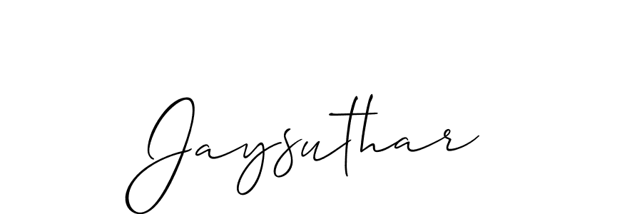 How to make Jaysuthar signature? Allison_Script is a professional autograph style. Create handwritten signature for Jaysuthar name. Jaysuthar signature style 2 images and pictures png