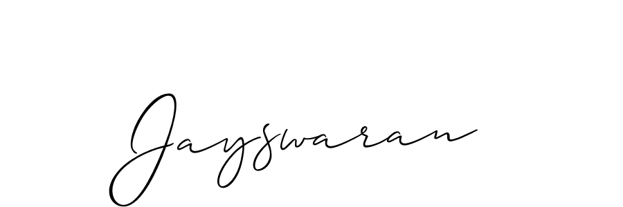 Use a signature maker to create a handwritten signature online. With this signature software, you can design (Allison_Script) your own signature for name Jayswaran. Jayswaran signature style 2 images and pictures png