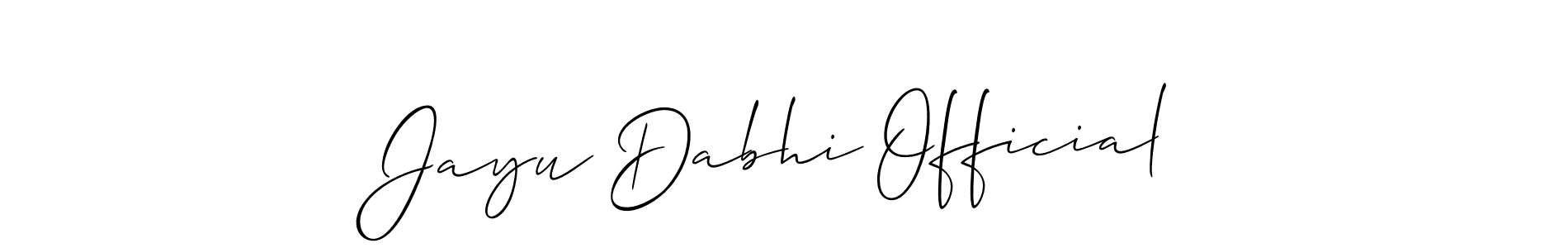 Make a beautiful signature design for name Jayu Dabhi Official. With this signature (Allison_Script) style, you can create a handwritten signature for free. Jayu Dabhi Official signature style 2 images and pictures png