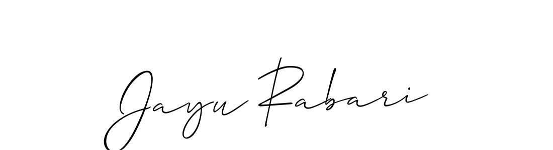 Make a beautiful signature design for name Jayu Rabari. With this signature (Allison_Script) style, you can create a handwritten signature for free. Jayu Rabari signature style 2 images and pictures png