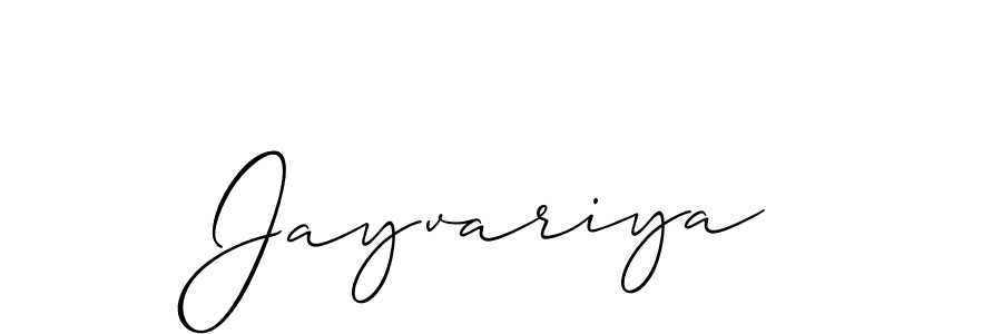 Design your own signature with our free online signature maker. With this signature software, you can create a handwritten (Allison_Script) signature for name Jayvariya. Jayvariya signature style 2 images and pictures png