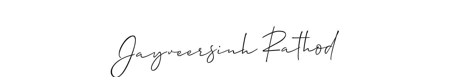 The best way (Allison_Script) to make a short signature is to pick only two or three words in your name. The name Jayveersinh Rathod include a total of six letters. For converting this name. Jayveersinh Rathod signature style 2 images and pictures png