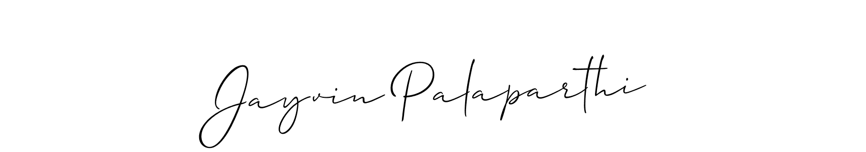 How to make Jayvin Palaparthi signature? Allison_Script is a professional autograph style. Create handwritten signature for Jayvin Palaparthi name. Jayvin Palaparthi signature style 2 images and pictures png