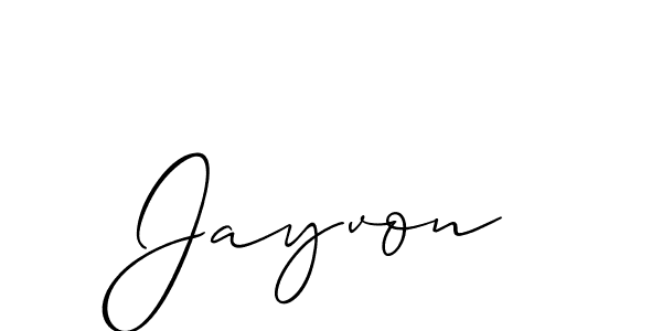 Jayvon stylish signature style. Best Handwritten Sign (Allison_Script) for my name. Handwritten Signature Collection Ideas for my name Jayvon. Jayvon signature style 2 images and pictures png