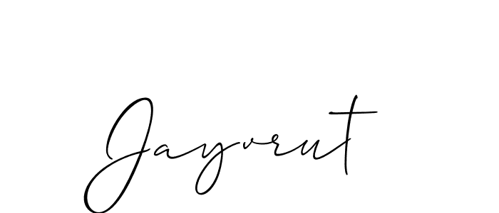 if you are searching for the best signature style for your name Jayvrut. so please give up your signature search. here we have designed multiple signature styles  using Allison_Script. Jayvrut signature style 2 images and pictures png