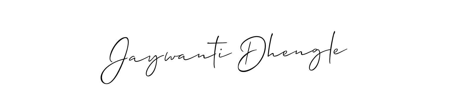 Use a signature maker to create a handwritten signature online. With this signature software, you can design (Allison_Script) your own signature for name Jaywanti Dhengle. Jaywanti Dhengle signature style 2 images and pictures png