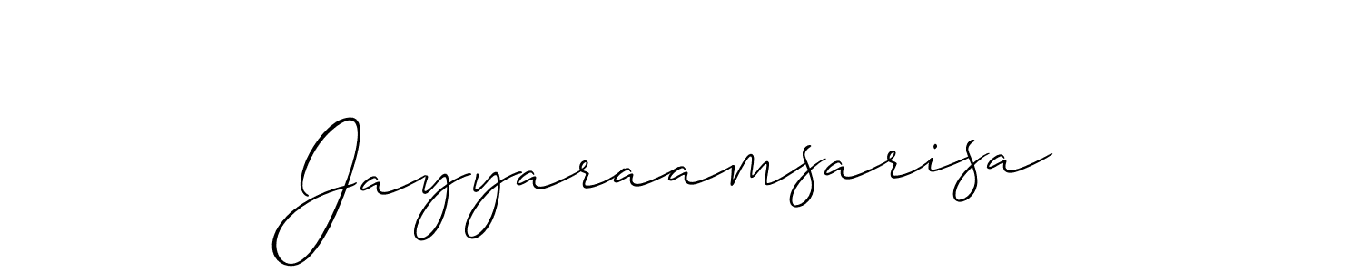The best way (Allison_Script) to make a short signature is to pick only two or three words in your name. The name Jayyaraamsarisa include a total of six letters. For converting this name. Jayyaraamsarisa signature style 2 images and pictures png