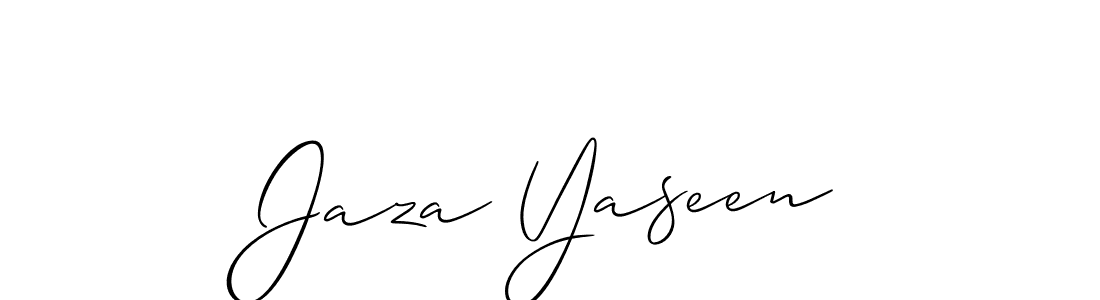 How to make Jaza Yaseen name signature. Use Allison_Script style for creating short signs online. This is the latest handwritten sign. Jaza Yaseen signature style 2 images and pictures png