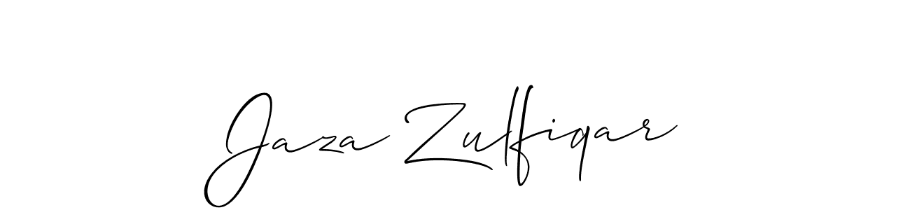 How to make Jaza Zulfiqar name signature. Use Allison_Script style for creating short signs online. This is the latest handwritten sign. Jaza Zulfiqar signature style 2 images and pictures png