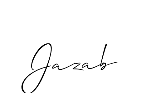 Jazab stylish signature style. Best Handwritten Sign (Allison_Script) for my name. Handwritten Signature Collection Ideas for my name Jazab. Jazab signature style 2 images and pictures png