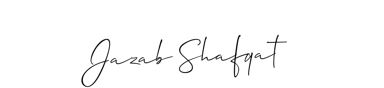 Also You can easily find your signature by using the search form. We will create Jazab Shafqat name handwritten signature images for you free of cost using Allison_Script sign style. Jazab Shafqat signature style 2 images and pictures png