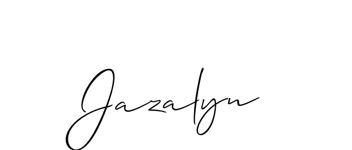 Make a short Jazalyn signature style. Manage your documents anywhere anytime using Allison_Script. Create and add eSignatures, submit forms, share and send files easily. Jazalyn signature style 2 images and pictures png