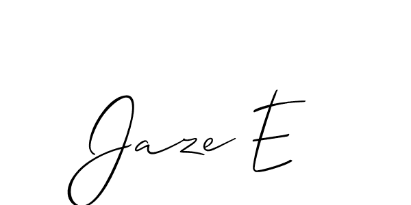 Also we have Jaze E name is the best signature style. Create professional handwritten signature collection using Allison_Script autograph style. Jaze E signature style 2 images and pictures png