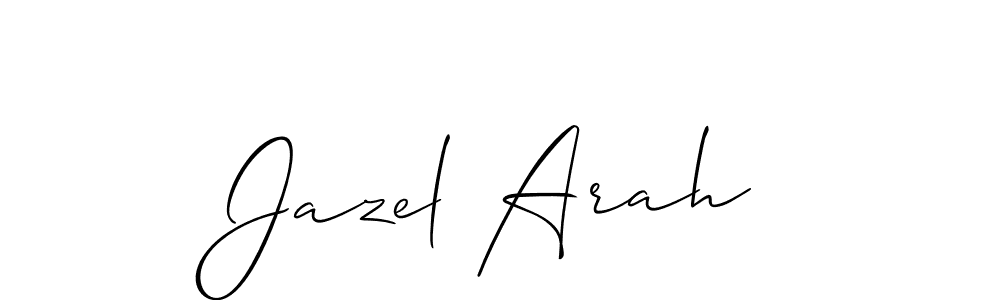 This is the best signature style for the Jazel Arah name. Also you like these signature font (Allison_Script). Mix name signature. Jazel Arah signature style 2 images and pictures png