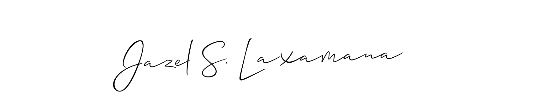 Use a signature maker to create a handwritten signature online. With this signature software, you can design (Allison_Script) your own signature for name Jazel S. Laxamana. Jazel S. Laxamana signature style 2 images and pictures png