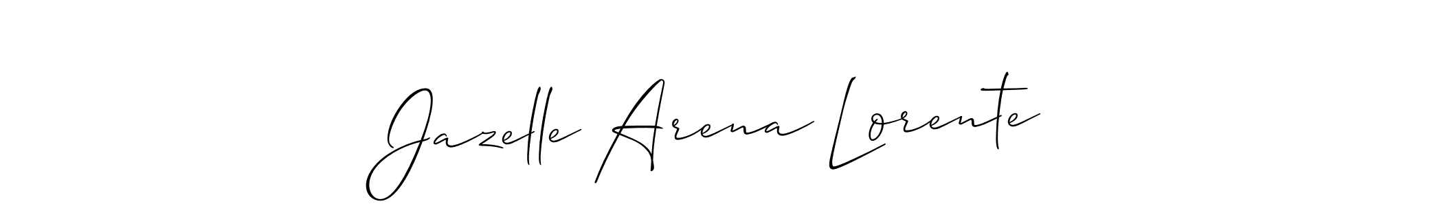 Allison_Script is a professional signature style that is perfect for those who want to add a touch of class to their signature. It is also a great choice for those who want to make their signature more unique. Get Jazelle Arena Lorente name to fancy signature for free. Jazelle Arena Lorente signature style 2 images and pictures png