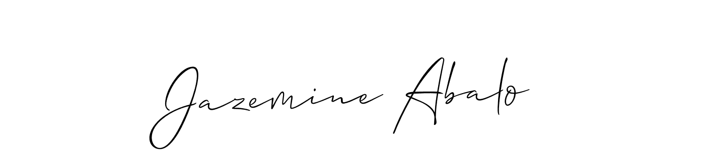 How to make Jazemine Abalo name signature. Use Allison_Script style for creating short signs online. This is the latest handwritten sign. Jazemine Abalo signature style 2 images and pictures png