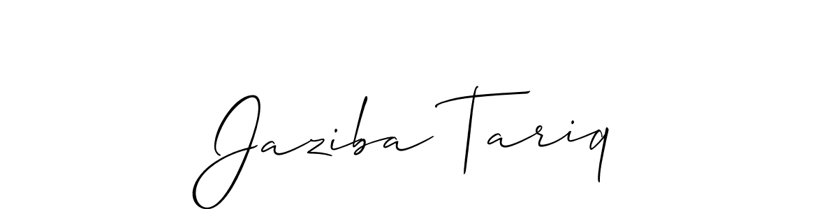 Create a beautiful signature design for name Jaziba Tariq. With this signature (Allison_Script) fonts, you can make a handwritten signature for free. Jaziba Tariq signature style 2 images and pictures png