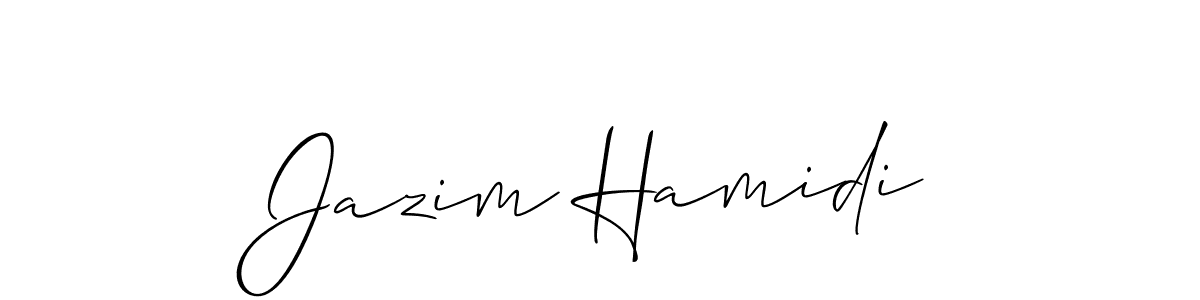 Use a signature maker to create a handwritten signature online. With this signature software, you can design (Allison_Script) your own signature for name Jazim Hamidi. Jazim Hamidi signature style 2 images and pictures png