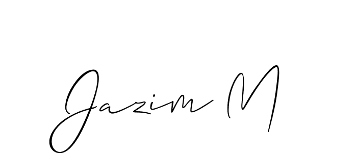 Similarly Allison_Script is the best handwritten signature design. Signature creator online .You can use it as an online autograph creator for name Jazim M. Jazim M signature style 2 images and pictures png