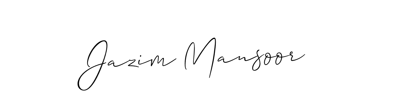 Also we have Jazim Mansoor name is the best signature style. Create professional handwritten signature collection using Allison_Script autograph style. Jazim Mansoor signature style 2 images and pictures png