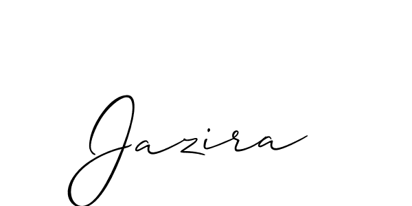 Use a signature maker to create a handwritten signature online. With this signature software, you can design (Allison_Script) your own signature for name Jazira. Jazira signature style 2 images and pictures png