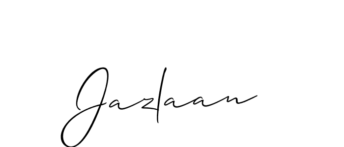 Make a beautiful signature design for name Jazlaan. With this signature (Allison_Script) style, you can create a handwritten signature for free. Jazlaan signature style 2 images and pictures png