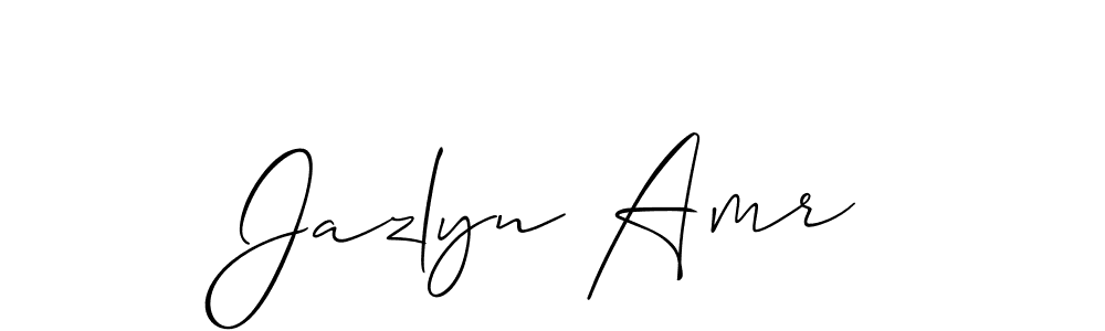It looks lik you need a new signature style for name Jazlyn Amr. Design unique handwritten (Allison_Script) signature with our free signature maker in just a few clicks. Jazlyn Amr signature style 2 images and pictures png