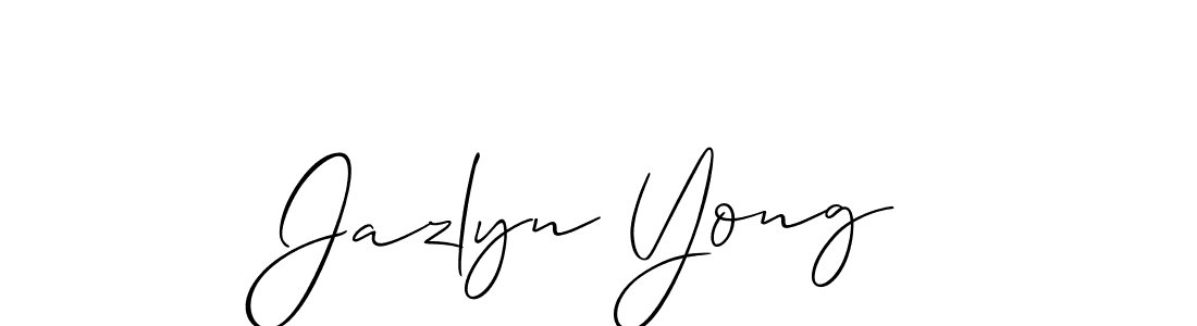 Create a beautiful signature design for name Jazlyn Yong. With this signature (Allison_Script) fonts, you can make a handwritten signature for free. Jazlyn Yong signature style 2 images and pictures png
