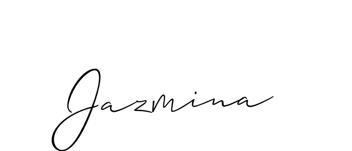 Make a beautiful signature design for name Jazmina. With this signature (Allison_Script) style, you can create a handwritten signature for free. Jazmina signature style 2 images and pictures png