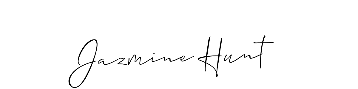 Jazmine Hunt stylish signature style. Best Handwritten Sign (Allison_Script) for my name. Handwritten Signature Collection Ideas for my name Jazmine Hunt. Jazmine Hunt signature style 2 images and pictures png