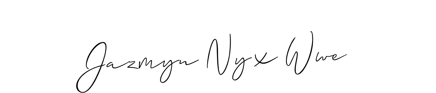 The best way (Allison_Script) to make a short signature is to pick only two or three words in your name. The name Jazmyn Nyx Wwe include a total of six letters. For converting this name. Jazmyn Nyx Wwe signature style 2 images and pictures png