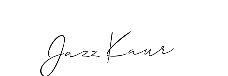 Use a signature maker to create a handwritten signature online. With this signature software, you can design (Allison_Script) your own signature for name Jazz Kaur. Jazz Kaur signature style 2 images and pictures png