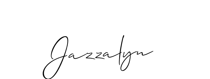 Also You can easily find your signature by using the search form. We will create Jazzalyn name handwritten signature images for you free of cost using Allison_Script sign style. Jazzalyn signature style 2 images and pictures png