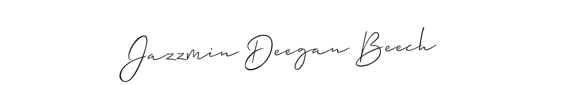 Also You can easily find your signature by using the search form. We will create Jazzmin Deegan Beech name handwritten signature images for you free of cost using Allison_Script sign style. Jazzmin Deegan Beech signature style 2 images and pictures png