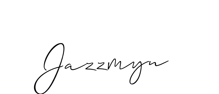 Make a beautiful signature design for name Jazzmyn. With this signature (Allison_Script) style, you can create a handwritten signature for free. Jazzmyn signature style 2 images and pictures png