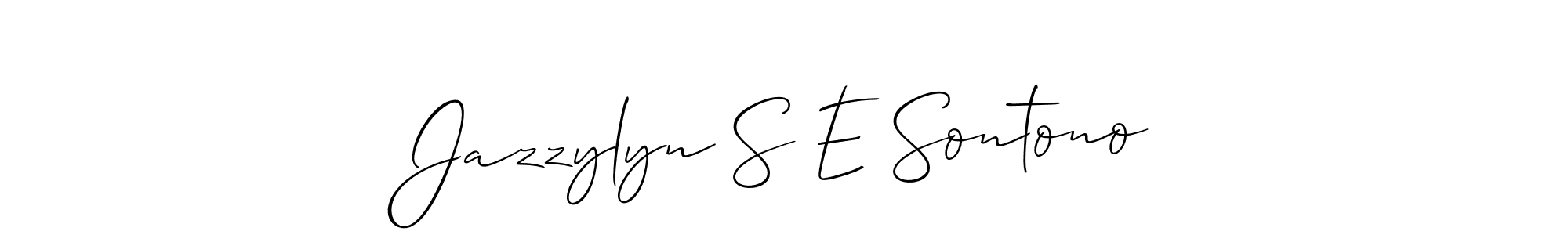 How to make Jazzylyn S E Sontono name signature. Use Allison_Script style for creating short signs online. This is the latest handwritten sign. Jazzylyn S E Sontono signature style 2 images and pictures png