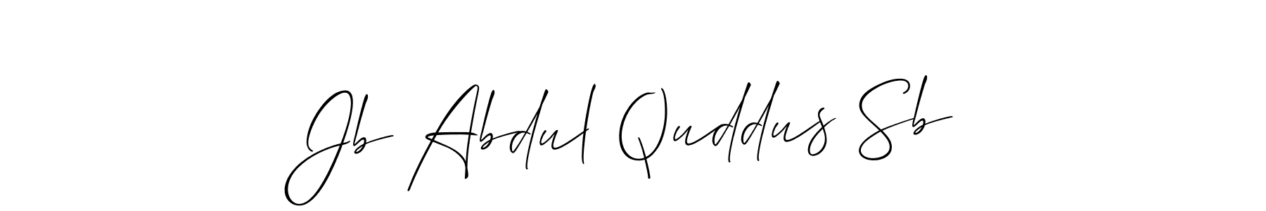 It looks lik you need a new signature style for name Jb Abdul Quddus Sb. Design unique handwritten (Allison_Script) signature with our free signature maker in just a few clicks. Jb Abdul Quddus Sb signature style 2 images and pictures png