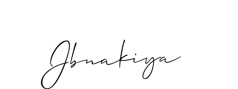 Make a beautiful signature design for name Jbnakiya. With this signature (Allison_Script) style, you can create a handwritten signature for free. Jbnakiya signature style 2 images and pictures png