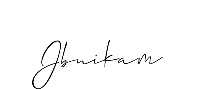 Create a beautiful signature design for name Jbnikam. With this signature (Allison_Script) fonts, you can make a handwritten signature for free. Jbnikam signature style 2 images and pictures png