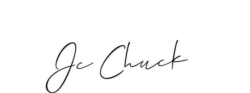 Make a beautiful signature design for name Jc Chuck. With this signature (Allison_Script) style, you can create a handwritten signature for free. Jc Chuck signature style 2 images and pictures png