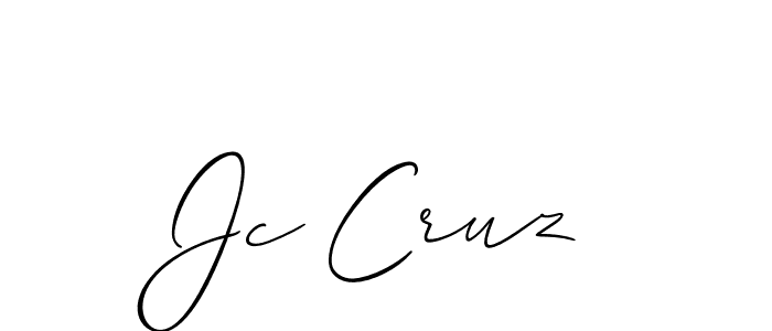 How to make Jc Cruz signature? Allison_Script is a professional autograph style. Create handwritten signature for Jc Cruz name. Jc Cruz signature style 2 images and pictures png