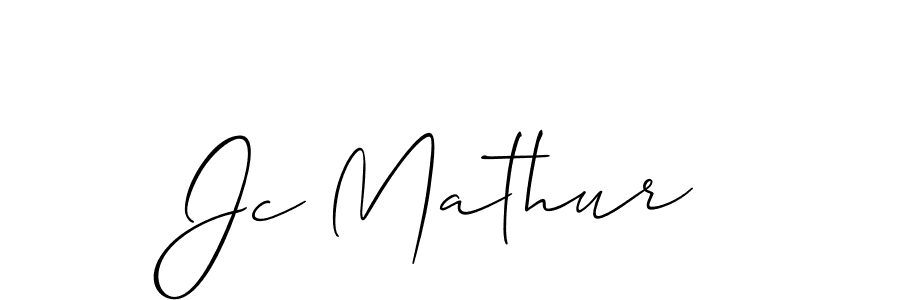 You should practise on your own different ways (Allison_Script) to write your name (Jc Mathur) in signature. don't let someone else do it for you. Jc Mathur signature style 2 images and pictures png