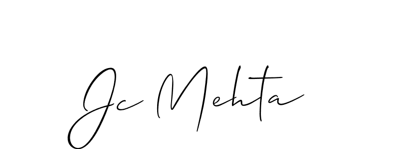 How to make Jc Mehta signature? Allison_Script is a professional autograph style. Create handwritten signature for Jc Mehta name. Jc Mehta signature style 2 images and pictures png