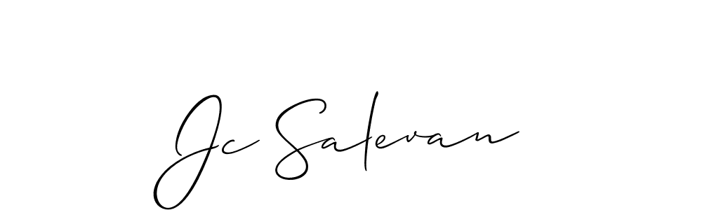 You should practise on your own different ways (Allison_Script) to write your name (Jc Salevan) in signature. don't let someone else do it for you. Jc Salevan signature style 2 images and pictures png