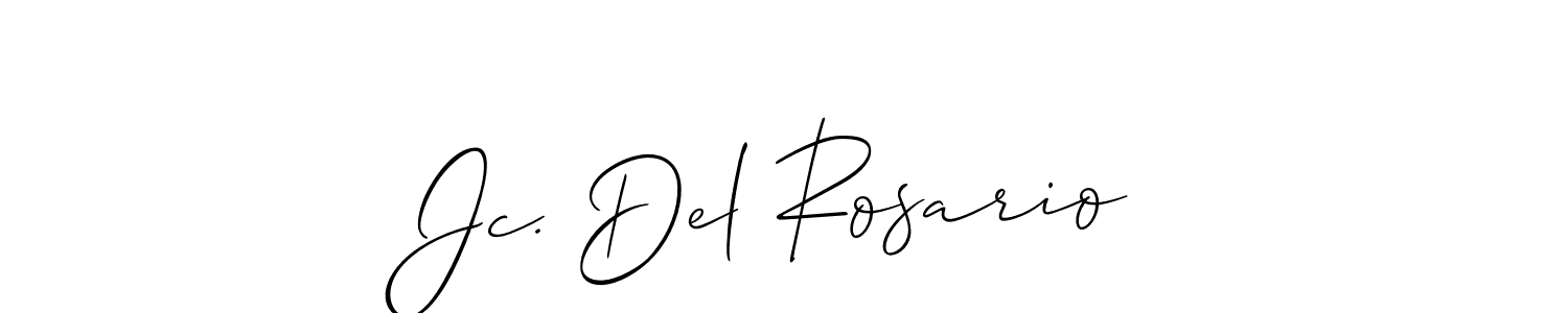 Design your own signature with our free online signature maker. With this signature software, you can create a handwritten (Allison_Script) signature for name Jc. Del Rosario. Jc. Del Rosario signature style 2 images and pictures png