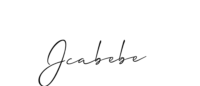 Allison_Script is a professional signature style that is perfect for those who want to add a touch of class to their signature. It is also a great choice for those who want to make their signature more unique. Get Jcabebe name to fancy signature for free. Jcabebe signature style 2 images and pictures png